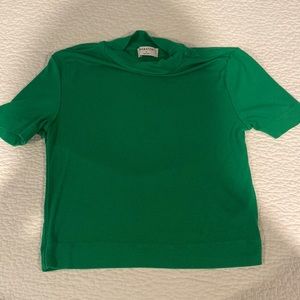 Aritzia Green Mockneck Babaton Top